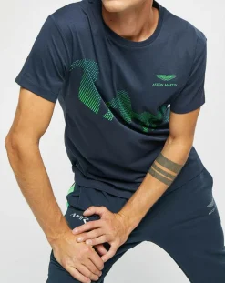 T-Shirt Logo Aston Martin Racing bleu marine-Hackett London Hot