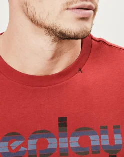 Homme Replay T-Shirts^T-Shirt Logo rouge