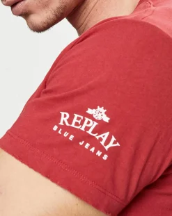 T-Shirt Logo Side rouge-Replay Hot