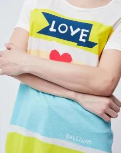Femme John Galliano T-Shirts^T-Shirt Long imprimé blanc cassé/multicolore