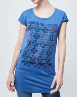 Femme John Galliano T-Shirts^T-Shirt Long imprimé bleu