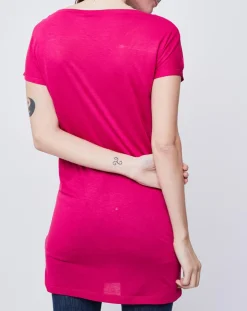 Femme John Galliano T-Shirts^T-Shirt Long imprimé rose foncé