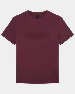 Homme Hackett London T-Shirts^T-Shirt manches courtes Aston Martin Racing Embossé bordeaux