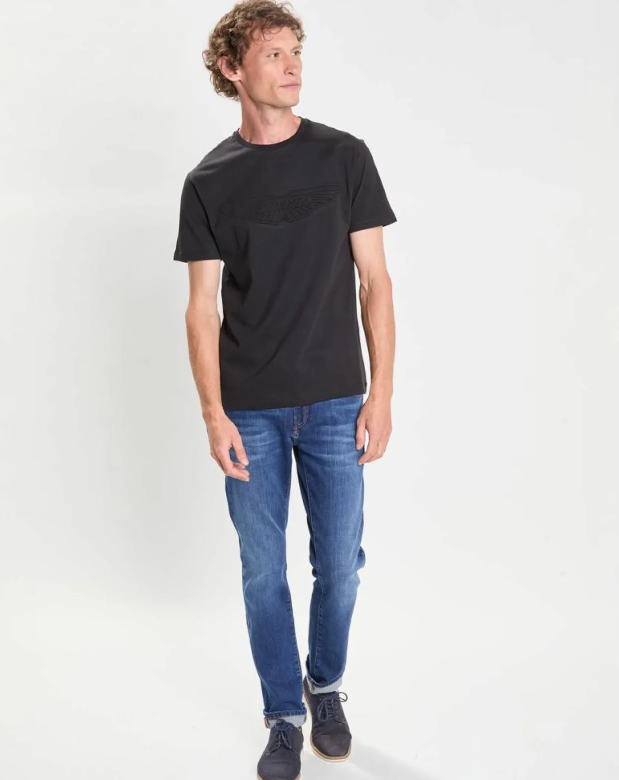 Homme Hackett London T-Shirts^T-Shirt manches courtes Aston Martin Racing Embossé noir