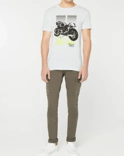 Homme Replay T-Shirts^T-Shirt Moto Bike blanc
