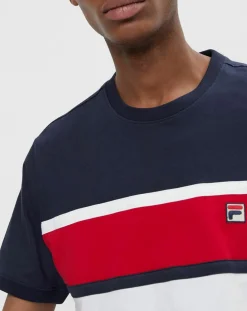 Homme Fila T-Shirts^T-Shirt Panelled blanc/marine/rouge