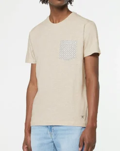 T-Shirt poche fantaisie beige chiné-Hackett London Best