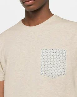 T-Shirt poche fantaisie beige chiné-Hackett London Best