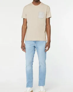 T-Shirt poche fantaisie beige chiné-Hackett London Best