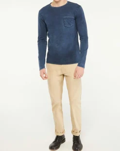 Homme Replay T-Shirts^T-Shirt Pocket Wash bleu marine
