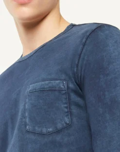 Homme Replay T-Shirts^T-Shirt Pocket Wash bleu marine