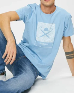 Homme Hackett London T-Shirts^T-Shirt Print Body bleu ciel