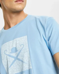 Homme Hackett London T-Shirts^T-Shirt Print Body bleu ciel