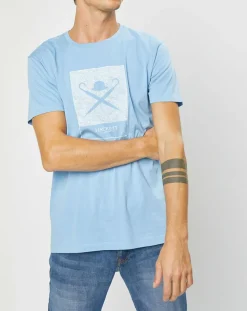 Homme Hackett London T-Shirts^T-Shirt Print Body bleu ciel