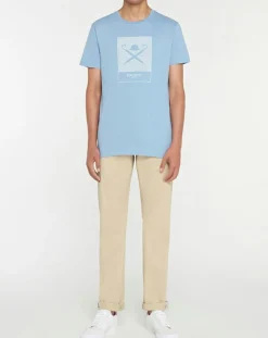 Homme Hackett London T-Shirts^T-Shirt Print Body bleu ciel
