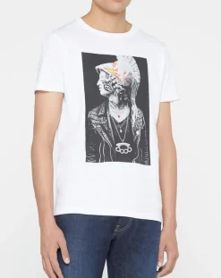 Homme Replay T-Shirts^T-Shirt print rock blanc