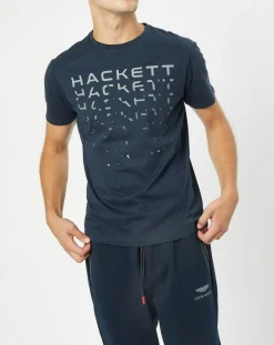 Homme Hackett London T-Shirts^T-Shirt Raglan Aston Martin Racing bleu marine