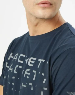 Homme Hackett London T-Shirts^T-Shirt Raglan Aston Martin Racing bleu marine