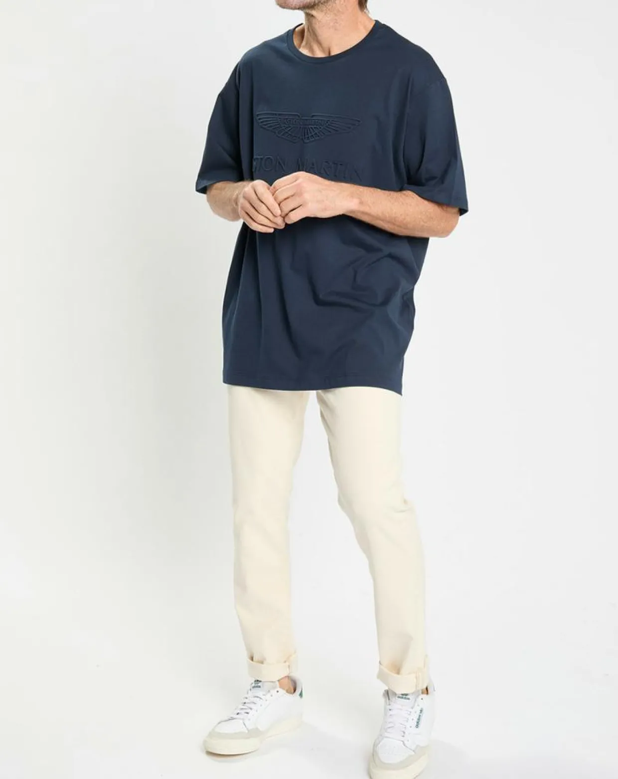 T-Shirt Regular Fit Aston Martin Racing embossé bleu marine-Hackett London Hot
