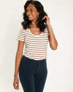 Femme Esprit T-Shirts^T-Shirt Rib écru/marron
