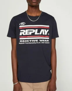 Homme Replay T-Shirts^T-Shirt Sport bleu marine