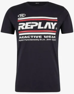 Homme Replay T-Shirts^T-Shirt Sport bleu marine