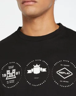 Homme Replay T-Shirts^T-Shirt Tri Logo Cent noir