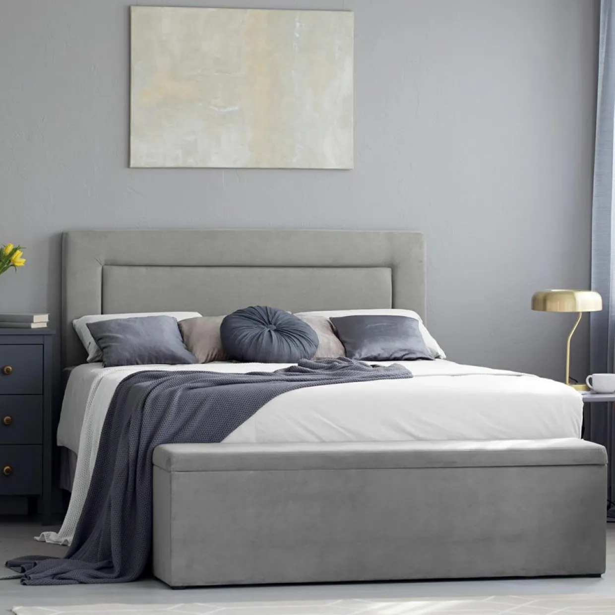 Tête de lit Ancona gris clair - 160x120 cm-Mazzini Sofas Best