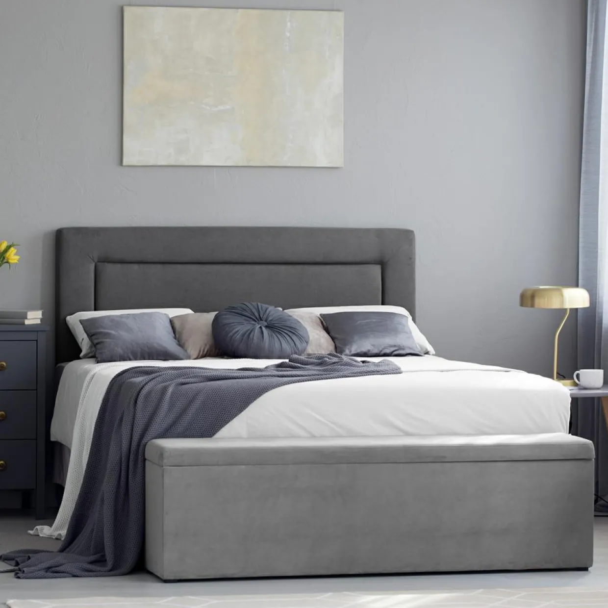 Mazzini Sofas Têtes De Lit^Tête de lit Ancona gris foncé - 180x120 cm