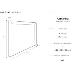 Mazzini Sofas Têtes De Lit^Tête de lit Ancona noire - 180x120 cm