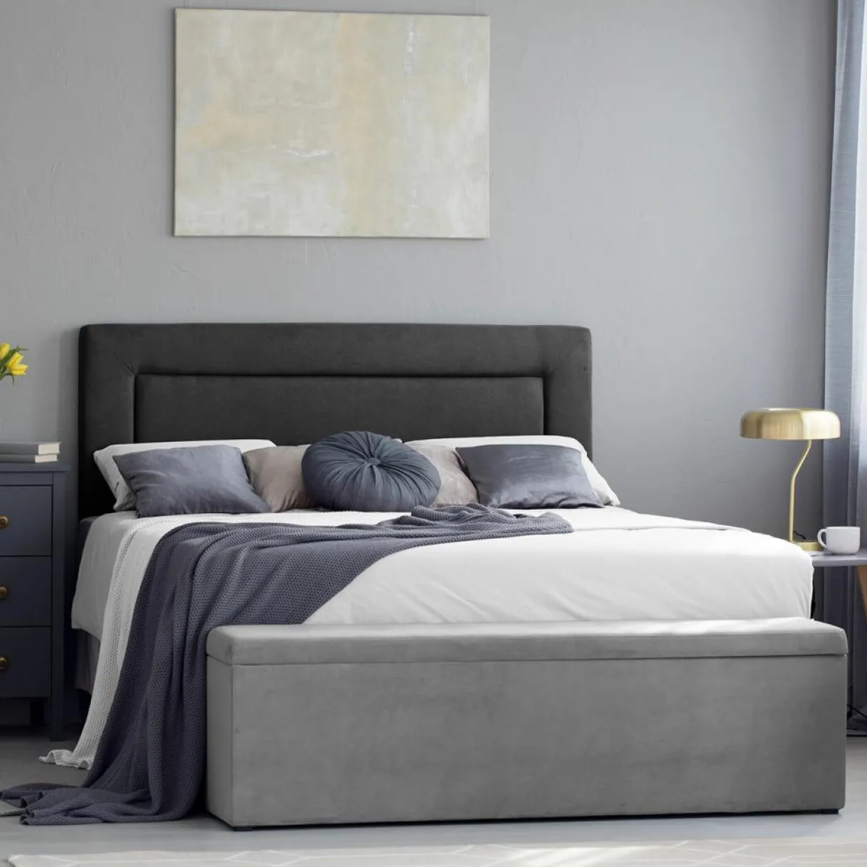 Tête de lit Ancona noire - 200x120 cm-Mazzini Sofas Online