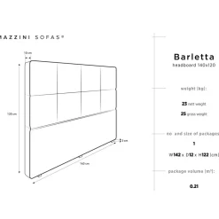 Mazzini Sofas Têtes De Lit^Tête de lit Barletta crème - 140x120 cm
