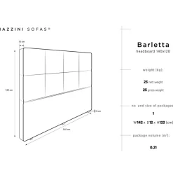 Mazzini Sofas Têtes De Lit^Tête de lit Barletta gris clair - 140x120 cm