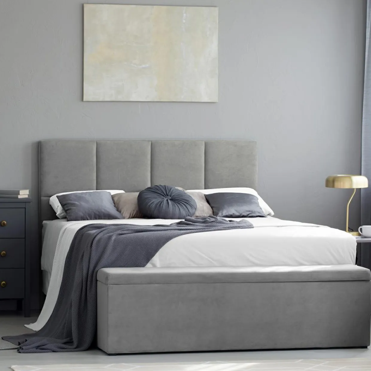 Mazzini Sofas Têtes De Lit^Tête de lit Barletta gris clair - 180x120 cm