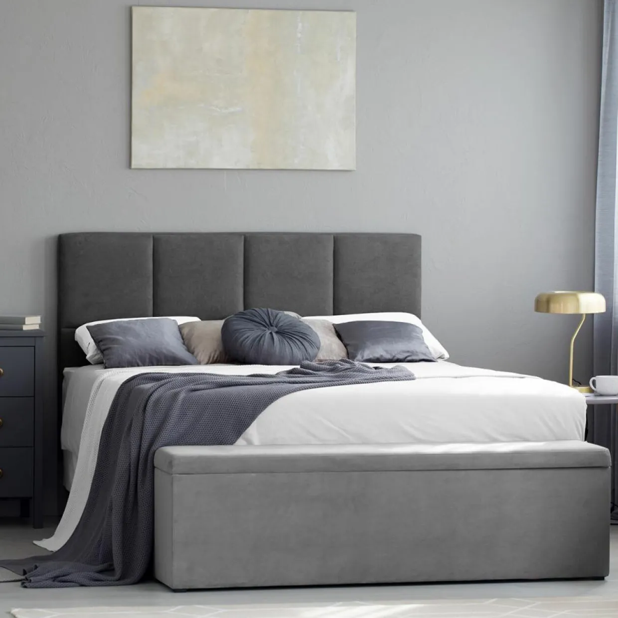 Mazzini Sofas Têtes De Lit^Tête de lit Barletta gris foncé - 160x120 cm