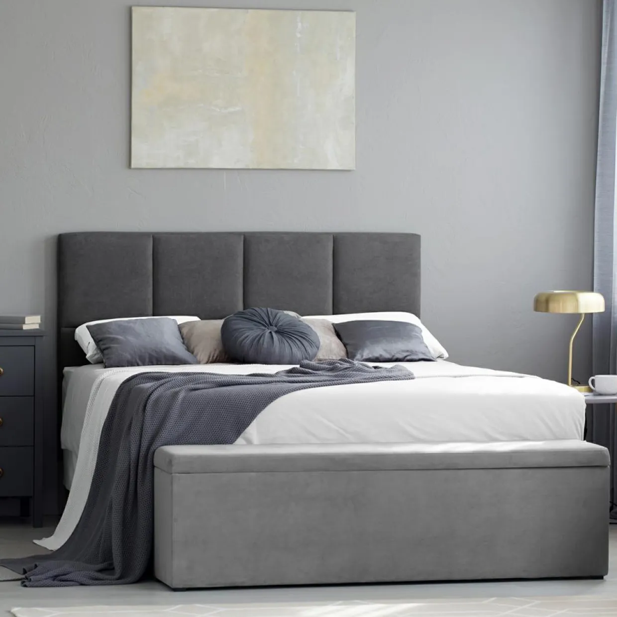 Mazzini Sofas Têtes De Lit^Tête de lit Barletta gris foncé - 140x120 cm