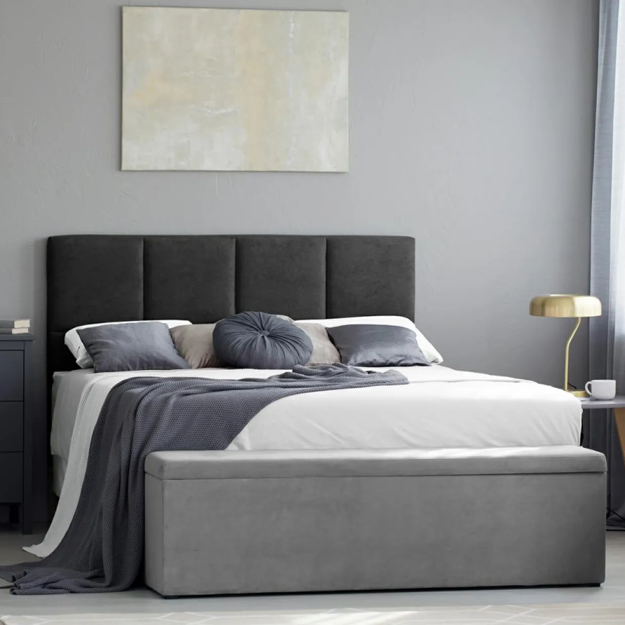 Mazzini Sofas Têtes De Lit^Tête de lit Barletta noire - 200x120 cm