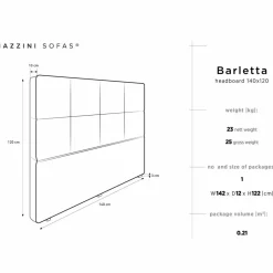 Mazzini Sofas Têtes De Lit^Tête de lit Barletta rose clair - 160x120 cm