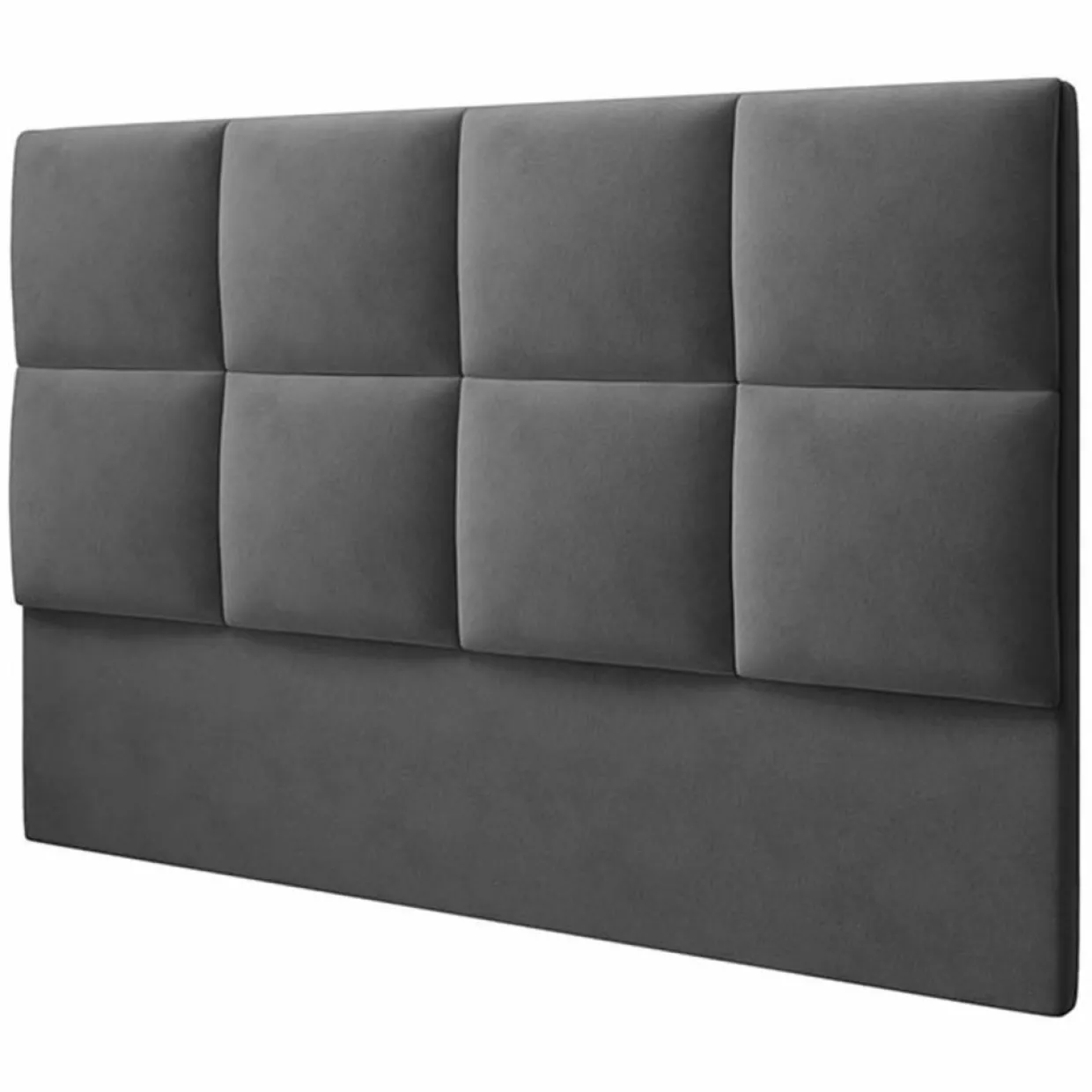 Mazzini Sofas Têtes De Lit^Tête de Lit en Velours Begonia gris foncé - 140x120 cm