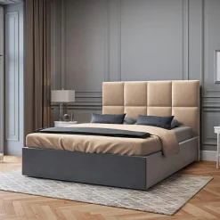 Tête de lit en Velours Begonia beige - 200 cm-Mazzini Sofas Outlet