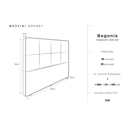 Tête de lit en Velours Begonia beige - 200 cm-Mazzini Sofas Outlet