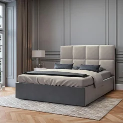 Tête de lit en Velours Begonia beige clair - 200 cm-Mazzini Sofas Discount