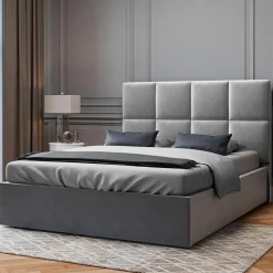 Tête de lit en Velours Begonia gris clair - 160 cm-Mazzini Sofas Clearance