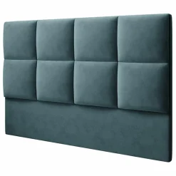 Tête de Lit en Velours Begonia pétrole - 140x120 cm-Mazzini Sofas Best