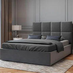Tête de lit en Velours Begonia gris foncé - 200 cm-Mazzini Sofas Discount