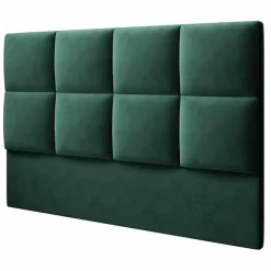 Mazzini Sofas Têtes De Lit^Tête de Lit en Velours Begonia vert bouteille - 140x120 cm