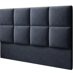 Tête de lit en Velours Begonia bleu foncé - 180x120 cm-Mazzini Sofas Online