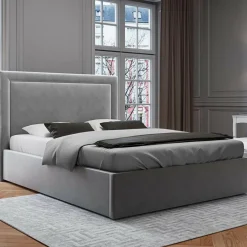 Tête De Lit En Velours Primevere gris clair - 200x10x120 cm-Mazzini Sofas Hot
