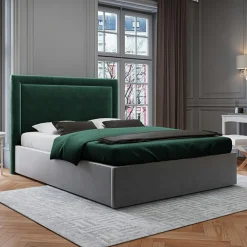 Mazzini Sofas Têtes De Lit^Tête de Lit en Velours Primevere vert bouteille - 160x120 cm