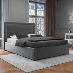Tête de Lit en Velours Primevere gris foncé - 160x120 cm-Mazzini Sofas Clearance